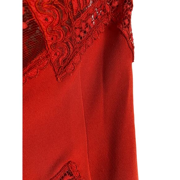 Zuhair Murad Mini Dress Lace Detail One Shoulder Long Sleeve Molten Lava Size 38 - Picture 8 of 12